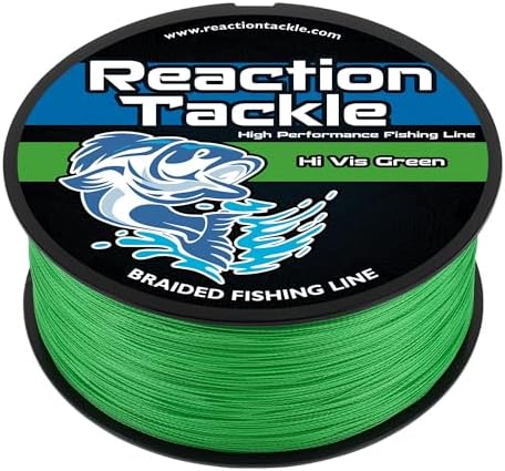 Reaction Tackle Braided Fishing Line - Pro Grade Power Performance for Saltwater or Freshwater Fish - Colored Fishing Line Braid for Extra Visibility by ReactionTackle