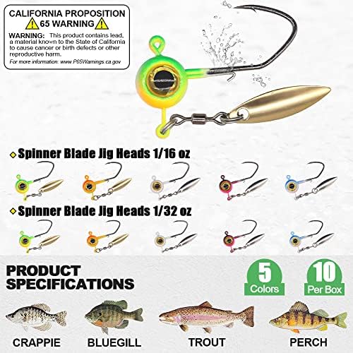Crappie-Baits- Plastics-Jig-Heads-Kit-Shad-Minnow-Fishing-Lures-for Crappie-Panfish-Bluegill-40 &135 Piece Kit - Image 4