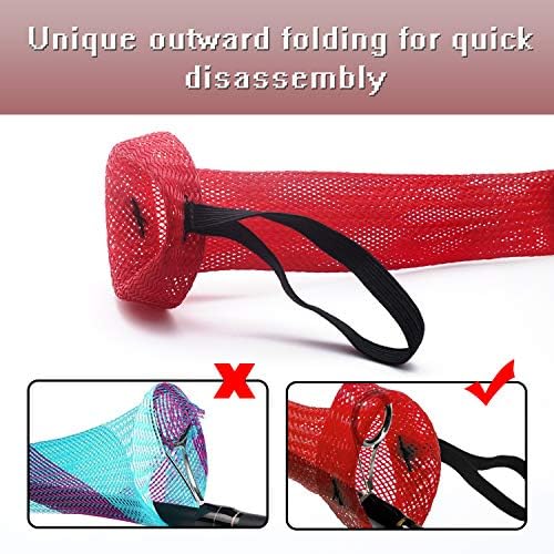 Fishing Rod Cover - 4 Pack Rod Sleeve Socks with Lanyard for Fly, Spinning, Casting, Sea Fishing - Image 2