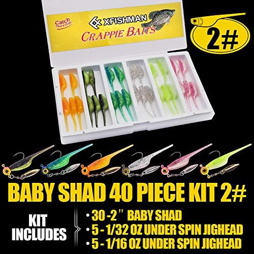 Crappie-Baits- Plastics-Jig-Heads-Kit-Shad-Minnow-Fishing-Lures-for Crappie-Panfish-Bluegill-40 &135 Piece Kit - Image 7