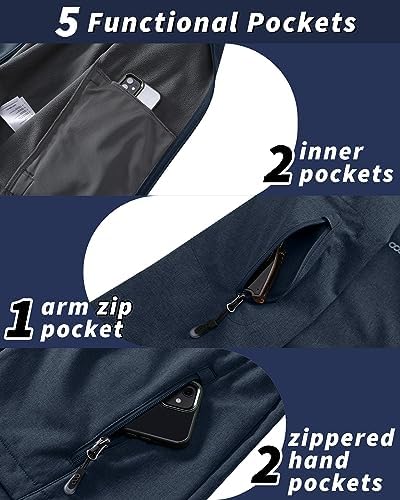 33,000ft Men's Hooded Fleece Lined Rain Shell Jacket Waterproof Lightweight - Image 2