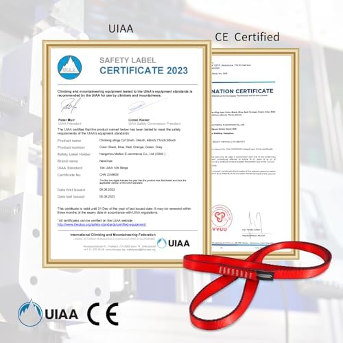 NewDoar 16mm Climbing Sling UIAA CE Certified,23KN EN566 Certified,Climbing Utility Cord Rock Climbing,Creating Anchors System,Rappelling Gear,Perfect for Tree Work - Image 2