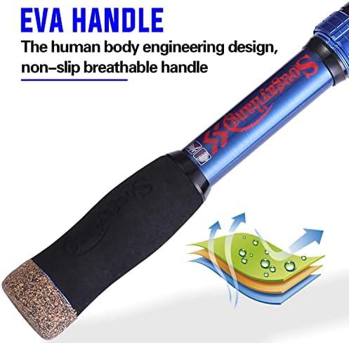 Sougayilang Telescopic Fishing Rod - 24 Ton Carbon Fiber,CNC Machined Reel Seat, Comfortable EVA Handle, Travel Fishing Rod for Bass Trout Fishing - Image 6