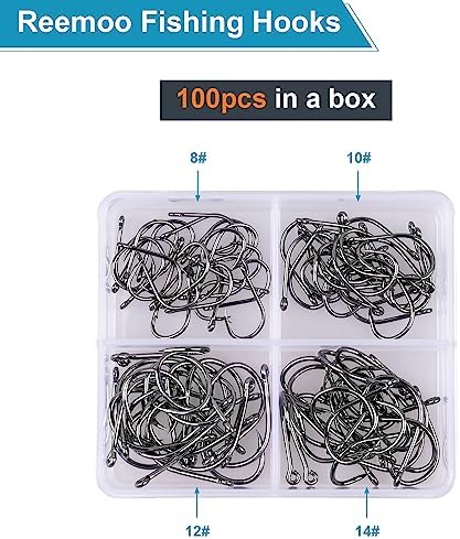 100/500PCS Fishing Hooks, Carbon Steel Sharp Barbed Fish Hooks W/Box - Image 2