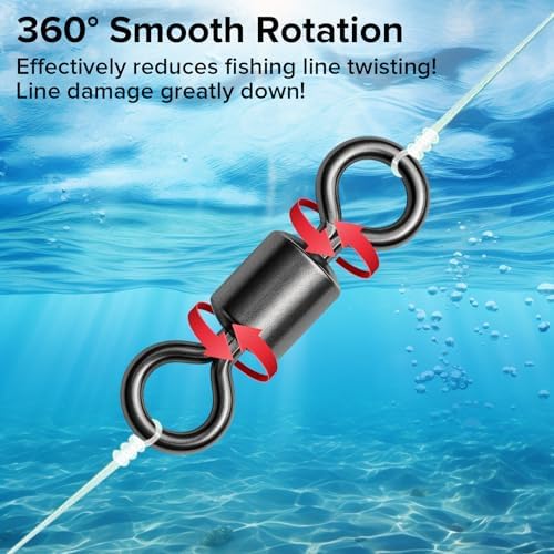 DONQL 200pcs Fishing Swivel Barrel Swivels Set 61.7lbs to 6.6lbs Freshwater - Image 5