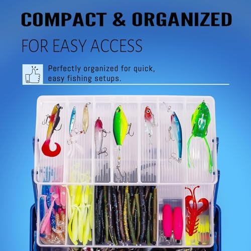 Large 3-Layer Fishing Tackle Box Lures with Tackle Included 448 Pcs - Image 2