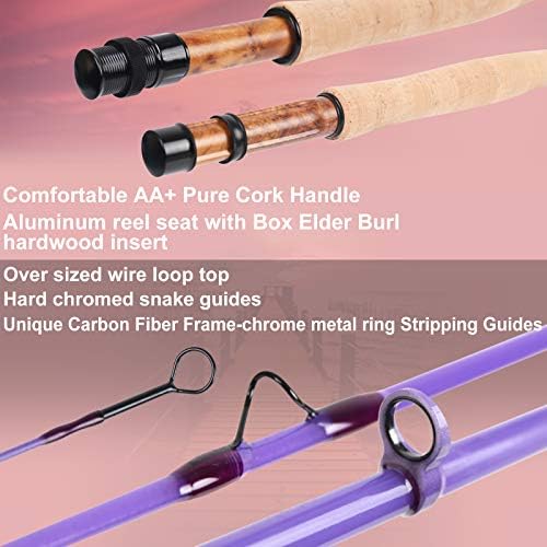 M MAXIMUMCATCH Maxcatch Fiberglass Fly Fishing Rod: 3wt/ 5wt/ 6wt/8wt in Blue,Orange, Purple or Transparent - Image 3