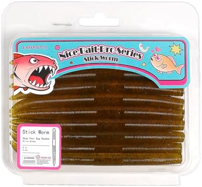 5" Stick Worms for Bass Fishing, Soft Plastic Wacky Worms, Durable Baits for Texas Carolina Rig, Freshwater Saltwater Lures by Unknown