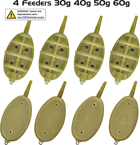 Carp Fishing Method Feeders Set,4pcs Inline Method Feeders with 1pc Quick Release Mould Bait Holder Tool Carp Fishing Tackle Accessories - Image 2