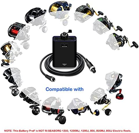 BatPower 7.8-15Ah Prof Electric Fishing Reel Battery for Daiwa Tanacom 1200 1000 800 750 500 Seaborg 500MJ, Shimano BeastMaster ForceMaster Leobritz with Charger - Image 6