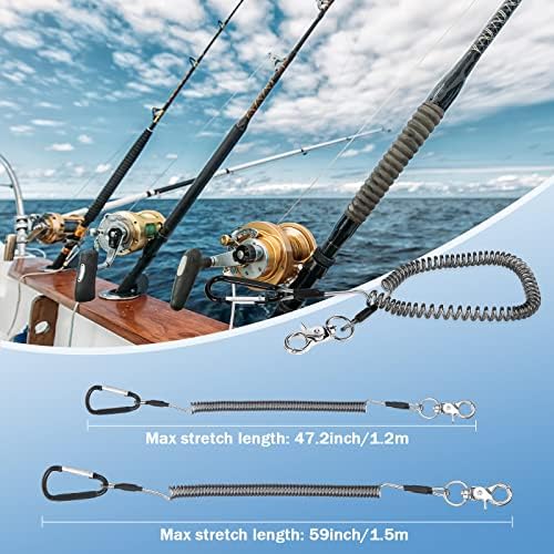 Woanger Coiled Lanyard for Tools Steel Wire Retractable,Black - Image 2