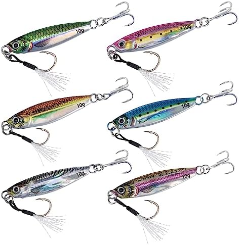 Goture Fishing Jigs, Vertical Jigging Lure with Assist & Treble Hooks by Goture