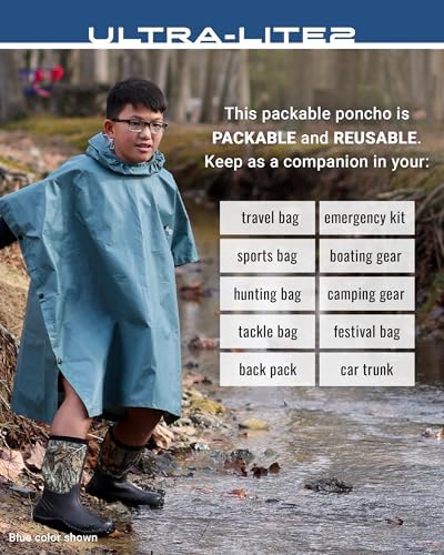 FROGG TOGGS Ultra-lite2 Waterproof Rain Poncho, Breathable and Reusable - Image 6