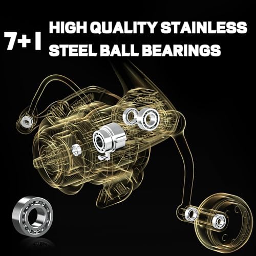 Ashconfish DF Series Spinning Reel Saltwater & Freshwater Fishing Reel, Lightweight Nylon/Fiberglass Frame, 7+1BB, 5.2:1 Gear Ratio,Long-Distance Casting DF - Image 4