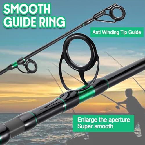 Sougayilang Surf Spinning Fishing Rod Carbon Travel Surf Rod M/MH 3 Piece Spinning Fishing Rod 9'/10'/11'/12' - Image 4