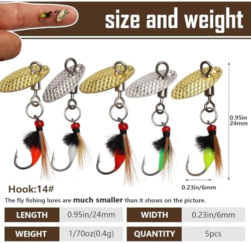Dovesun Fly Fishing Trout Lures with Fishing Spinner 5PCS/10PCS - Image 6