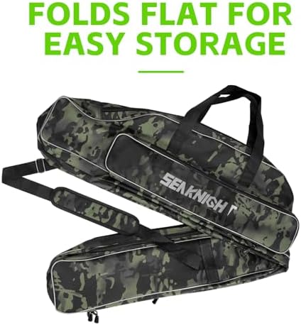 Seaknight Portable Fishing Rod Case - 2 Sizes (53.15in/59.0in) Oxford Fabric Tackle Storage Bag for Travel, Durable Rod Carrier for Freshwater & Saltwater Anglers (Black Camou, 135cm/ 53.15in) - Image 6