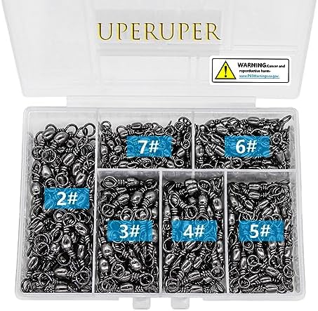 Fishing Barrel Swivels Kit, 300pcs Stainless Steel Rolling Bearing Snap Connector for Saltwater Freshwater Fishing#2#3#4#5#6#7 - Image 2