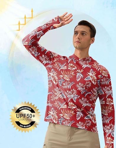 Pudolla Men's Sun Protection Hoodie Shirts UPF 50+ Fishing Hiking Shirt - Image 5