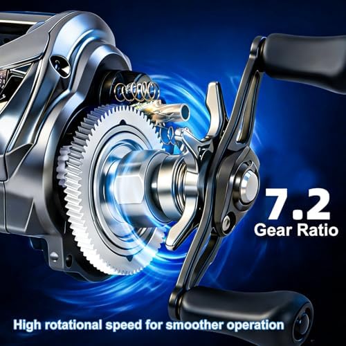 Sougayilang Baitcasting Reel with Digital Anti-Backlash Control - Smart Computer Braking System, 7.2:1 Gear Ratio, 18.5LB Max Drag-Easy Casting Baitcaster for Beginners & Bass Anglers - Image 5