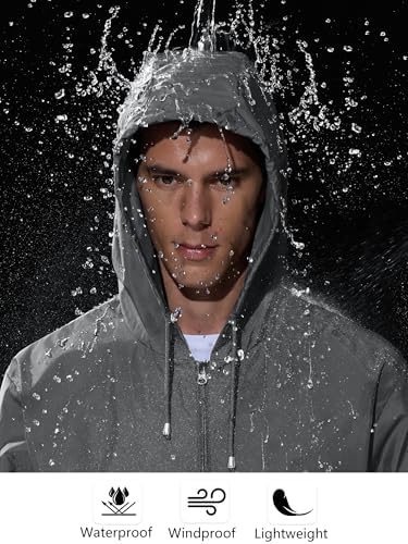 UIQUR Mens Rain Jacket Raincoat Waterproof Windbreaker - Image 4