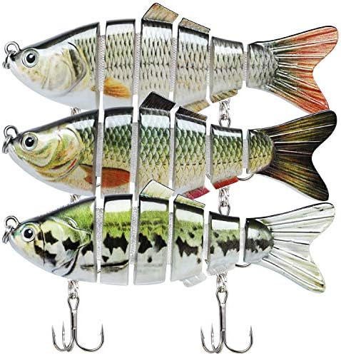 TRUSCEND Swimmax Easy Catch Fishing Lures with BKK Hooks, Wiggling, Vibrating, Rattling and Gurgling for More Bites, Heavy-Duty Dyneema Fiber Jointed Swimbaits for Bass, Trout, Crappie, Walleye, Pike by TRUSCEND