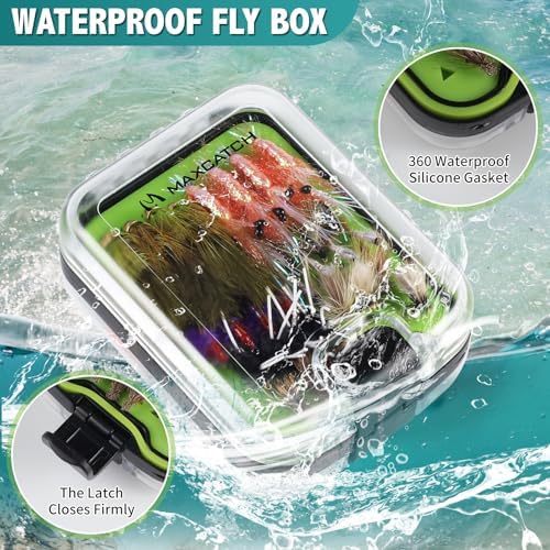 Maxcatch Fly Fishing Flies Assortment Kit, 72 pcs, Including Dry, Wet, Nymphs, Streamers Flies, with Waterproof Fly Box, for Fishing Trout, Bass, Salmon - Image 5