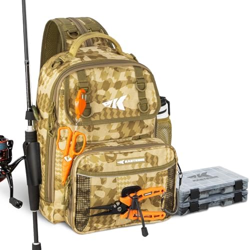 KastKing BaitSpace Fishing Sling Bag, Fishing Backpack with Rod Holder by KastKing