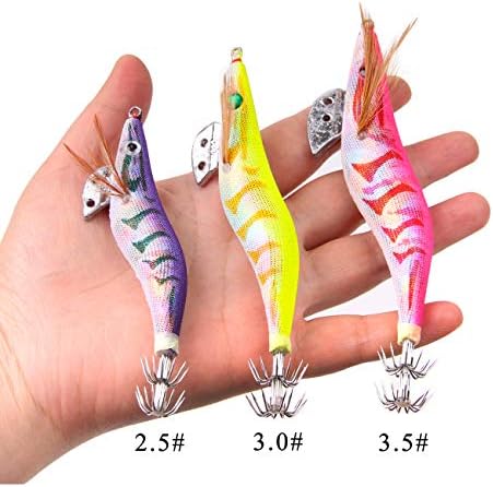 Squid Jigs Saltwater Shrimp Fishing Lures 10pcs Glow Squid Jig Baits Artificial Luminous Fishing Lures Kit for Octopus Cuttlefish - Image 5