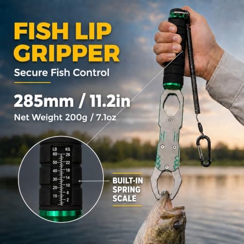 Fish Lip Gripper with Scale, 40LB Fish Grabber, One-Finger Quick Release - Image 6