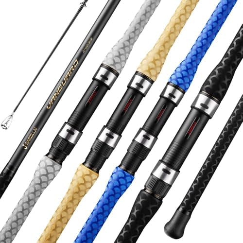 Carbon Surf Spinning Fishing Rod, Ultra-Light High-Sensitivity Graphite Pole, Saltwater/Onshore 3/4 Pieces Surf Fishing12ft 13ft 14ft 15ft Rod by J-BARZILLAI