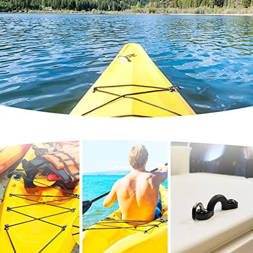 Deck Rigging Kit Accessory - 19.7 FT Bungee Cord with Deck Loops Tie Down Pad Eyes and J - Hooks and Bungee Cord Hook Screws & Rivets for Kayaks Canoes Boat - Image 6