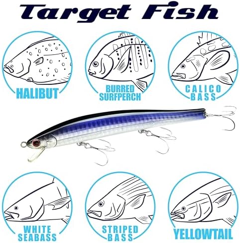 Lucky Craft FlashMinnow 125 YAWARA Saltwater Fishing Lure, Jerkbait for Halibut and Sea Bass, Long Casting Fishing Gear, Slow Sinking 5in 0.7oz, Tackle Box and Fish Accessories - Image 5