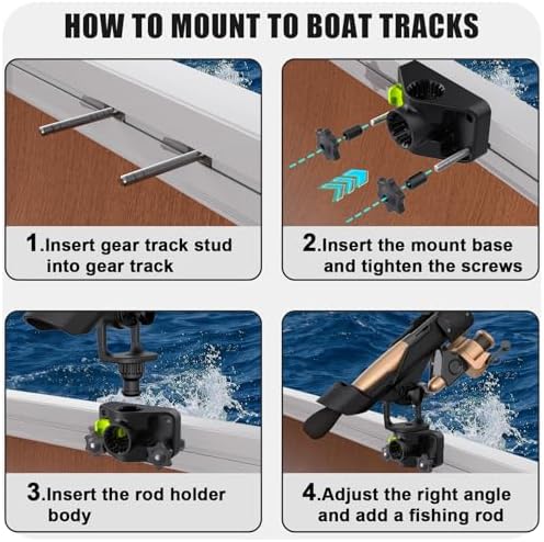 Combo Mount Fishing Rod Holders - 360 Degree Adjustable Boat Rod Rack - Image 5