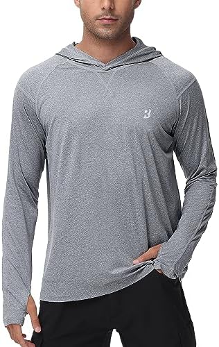 Roadbox Men's UPF 50+ Fishing Shirts, Long Sleeve UV Sun Protection Hoodie by Roadbox