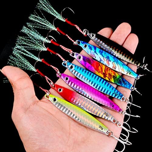 Aorace Jigging Lure Lead Fish Metal Jig Fishing Lure Paillette Knife Artificial Hard Bait Laser Body - Image 3