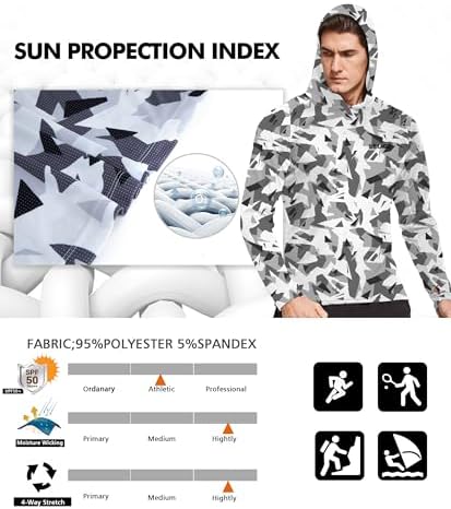 Men's UPF 50+ Sun Protection Hoodie, Long Sleeve Fishing Shirt - Image 5