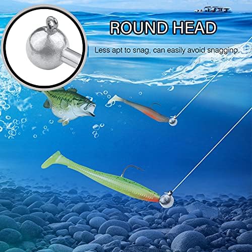 Atibin Barb Saltwater Jig Head Hook Bass Freshwater Jigs Hook Lead Round Ball Fishing Jig Lead Tackle Sharp - Image 4