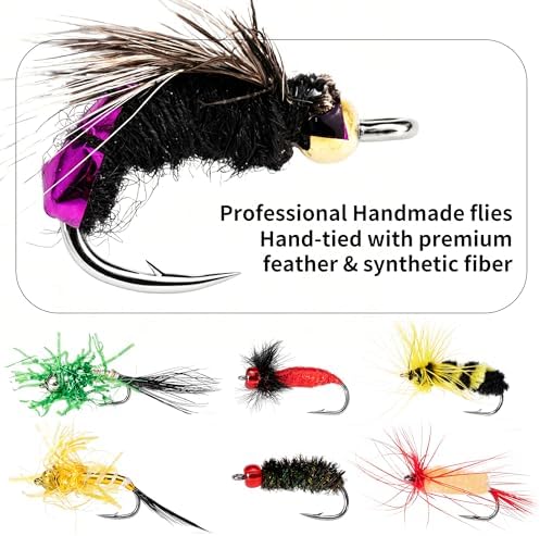 120PCS Fly Fishing Flies, Hand-Tied Flies for Trout Bass Salmon - Image 6