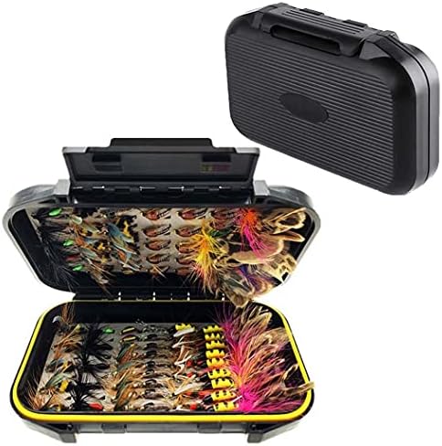OutdoorFishing Fly Fishing Flies Kit Fly Assortment Trout Bass Fishing with Fly Box, 33/48/72/100/114/148pcs with Dry/Wet Flies, Nymphs, Streamers, Popper by Qievcrme