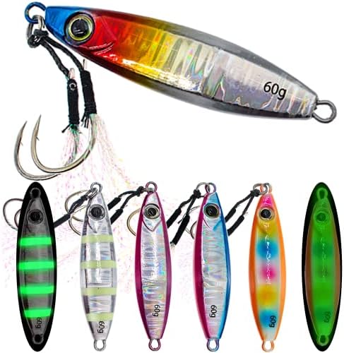 Fishing Vertical Jig Spoon Lures Slow Pitch Design Saltwater Tuna Bait Plus by Ghanneey