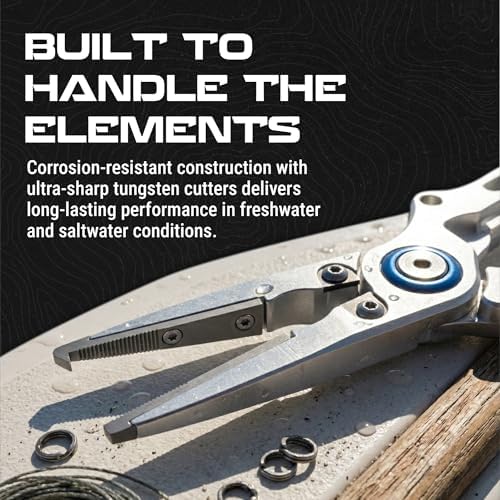 Reaction Tackle Aluminum Fishing Pliers with Tungsten Carbide Cutters, Braid Cutter, Hook Remover and Crimper, Saltwater Corrosion Resistant with Sheath and Lanyard - Image 6