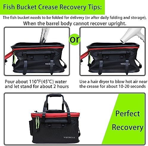 Fishing Bucket, Multifunctional Foldable Portable Fishing Bucket, EVA Fish Bucket are Suitable for Storing Live Fish and Fresh Fish Bait. (size3gallon) - Image 5