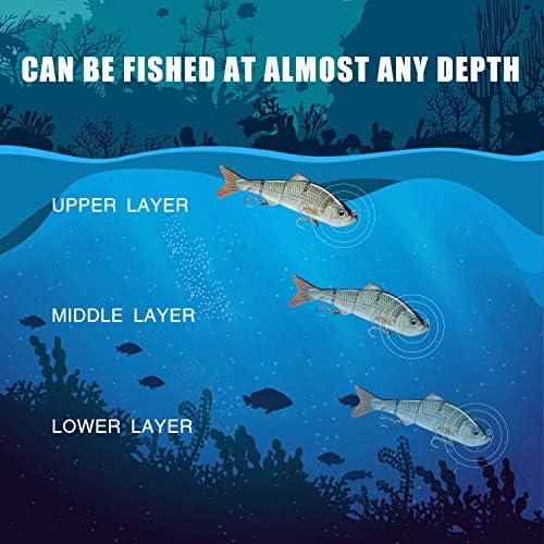 TRUSCEND Swimmax Easy Catch Fishing Lures with BKK Hooks, Wiggling, Vibrating, Rattling and Gurgling for More Bites, Heavy-Duty Dyneema Fiber Jointed Swimbaits for Bass, Trout, Crappie, Walleye, Pike - Image 5