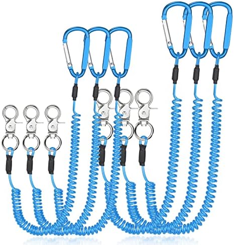 Woanger Coiled Lanyard for Tools Steel Wire Retractable,Blue by Woanger