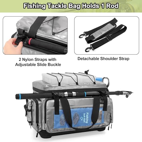 Rexmica Fishing Tackle Bag with Hard Bottom for 3700/3600/3500 Tackle Box - Image 4