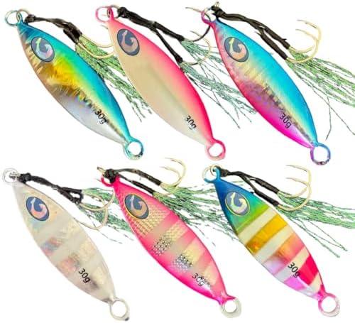 LightTackleCentral Micro Slow Pitch Jig, Multicolor Teardrop Shape, Casting and Jigging Spoon, Suitable for Fresh and Saltwater, Offshore to Ice Fishing - Image 2