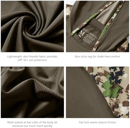 BASSDASH Men’s UPF 50 Performance Fishing Shirt Cooling Hoodie Camo Long Sleeve FS17M - Image 6