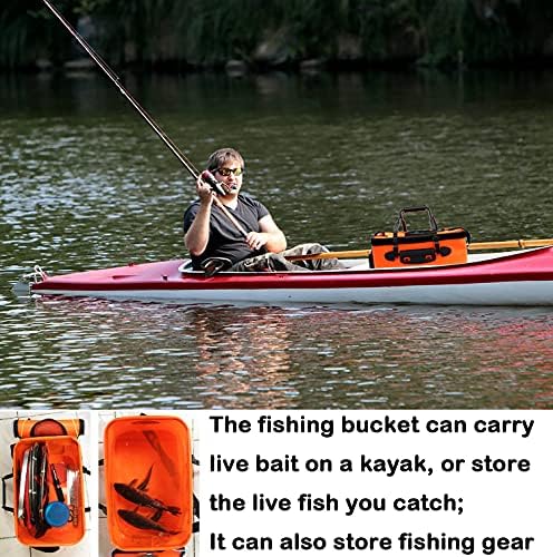 Foldable Fishing Bucket - Multi-Functional EVA Bag for Outdoor, Live Fish Lures and Protection, 10GAL/8GAL/6GAL/4.8GAL/3GAL Live Fish Container - Image 4