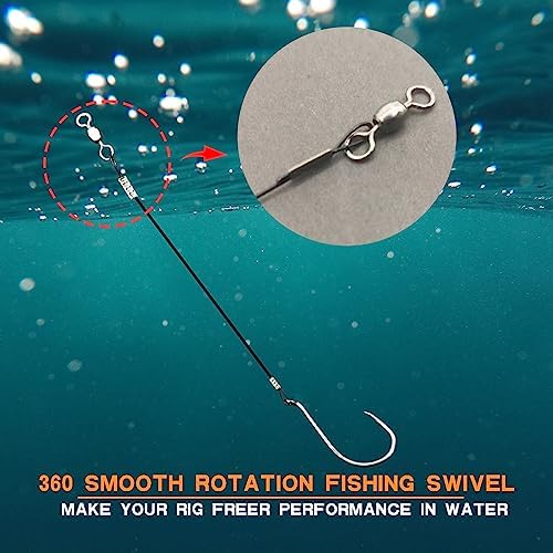 Circle Hooks Rigs,Steel Catfish Hook Rig,Octopus Fishing Hook with Leader,Fishing Circle Hook Wire for Saltwater Freshwater - Image 4